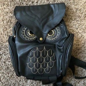 Black owl mini size backpack